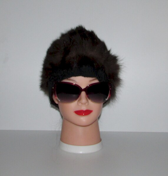 Vintage Nice Dark Brown Real Sable Mink Fur Hat With a 2  display picture 1