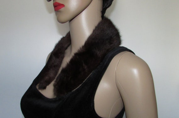 Vintage beautiful   dark brown real mink fur coll… - image 3