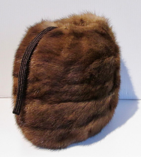 Vintage beautiful medium brown real mink fur muff… - image 2