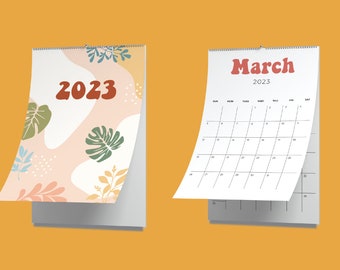 2023 Groovy Calendar | Printed | Flowers | Bundle | 12 Months | Trendy | Modern