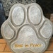 Hand painted concrete paw print concrete pet memorial | Etsy