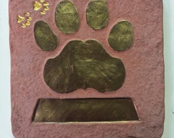 Concrete paw print | Etsy