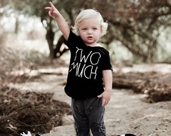 TWO MUCH toddler shirt, second birthday shirt, kid second birthday, two shirt, youth birthday shirt, second birthday