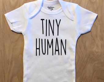 Tiny Human baby onesie, gerber onesie, tiny human, funny baby onesie, funny onesie, baby announcement, pregnancy announcement