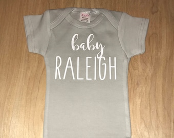 Last name onesie, gerber onesie, announcement onesie, baby name onesie, pregnancy announcement, baby announcement, last name onesie