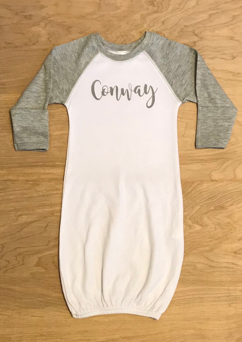 Personalized Baby Name Gown Girl Custom Baby Girl Coming Home Etsy
