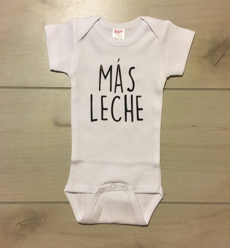 MAS LECHE Onesie Gerber Onesie Spanish Baby Onesie Spanish Etsy