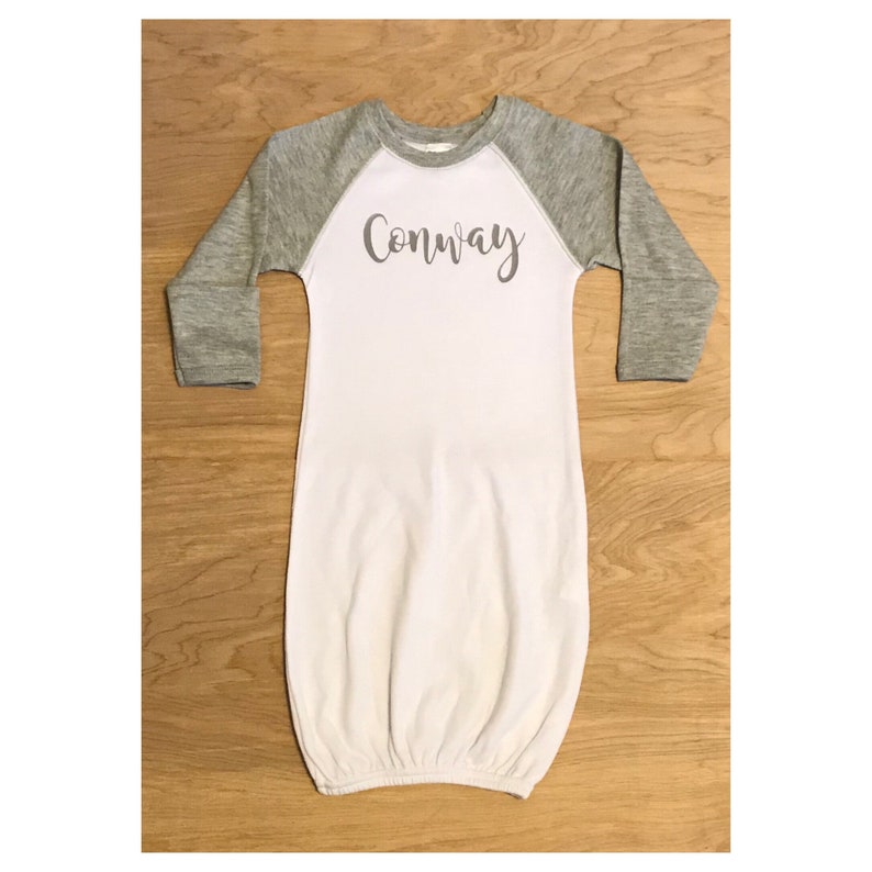 Personalized Baby Name Gown Girl Custom Baby Girl Coming Home Etsy
