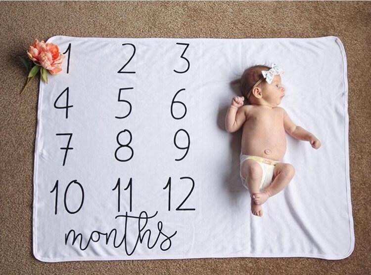 Monthly baby blanket numbers milestone blanket months Etsy