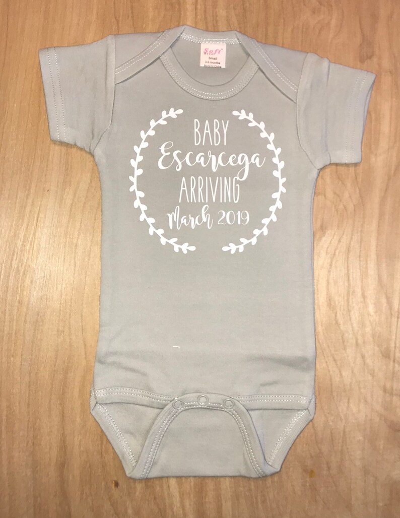 Baby Announcement Onesie With Border Gerber Onesie Etsy