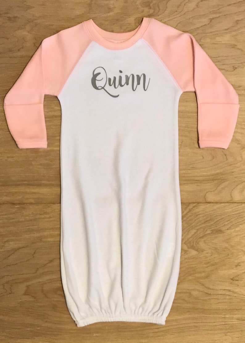 Personalized Baby Name Gown Girl Custom Baby Girl Coming Home Etsy