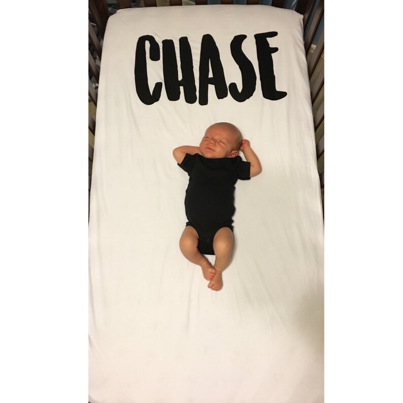 Custom name fitted crib sheet Etsy