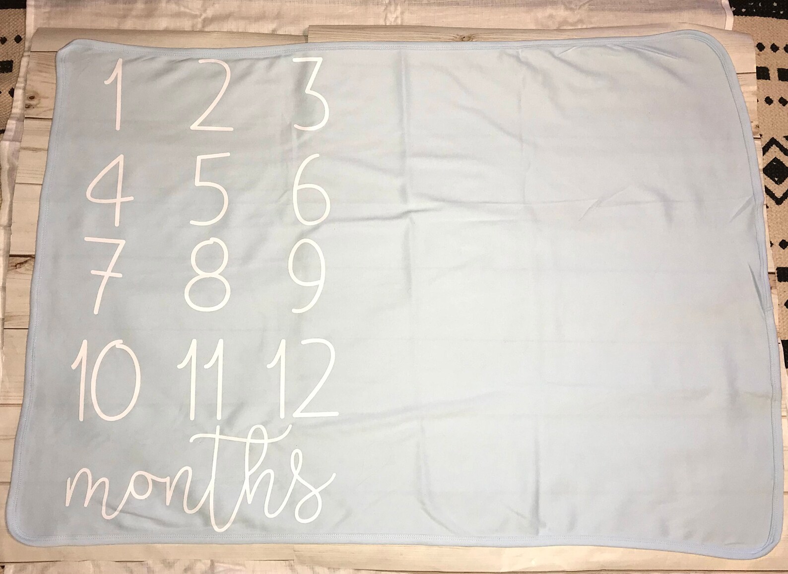 Monthly baby blanket numbers milestone blanket months Etsy