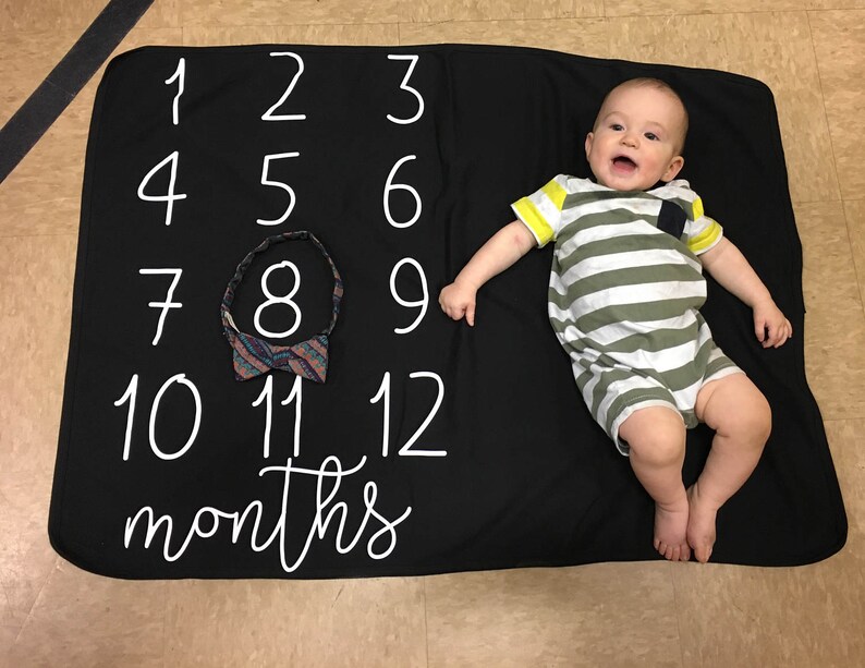 Monthly baby blanket numbers milestone blanket months Etsy