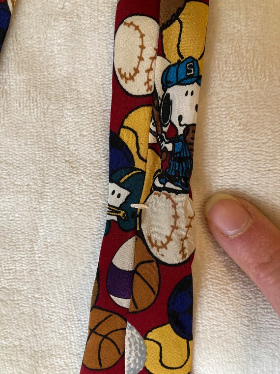 Vintage Snoopy Peanuts Tie with Sports Balls - Ba… - image 9