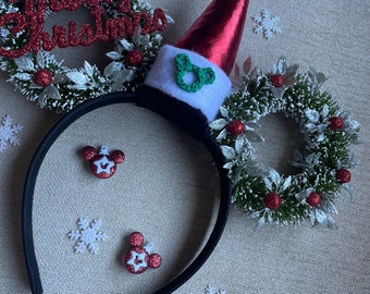 Mouse Ears, Snowflake Wreath mouse Ears, custom Christening Ears,