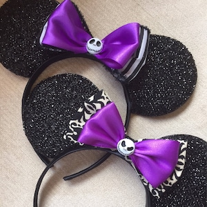 Mouse Ears, Jack Skellington inspired Ears, Ears, Ear Headband, Ear Hat, Hat