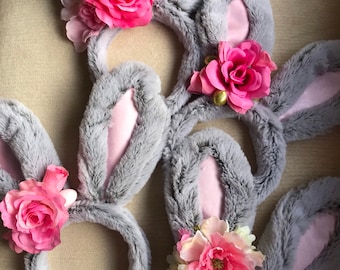 Bunny Ears, Floral Bunny Ears, Bunny Headband, Easter Ears, Easter Headband, Easter gifts, Easter Hat