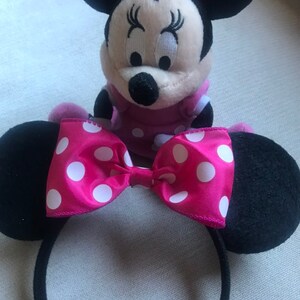 Mouse Ears, Pink Polka Dot Ears, Ears, hat, Headband