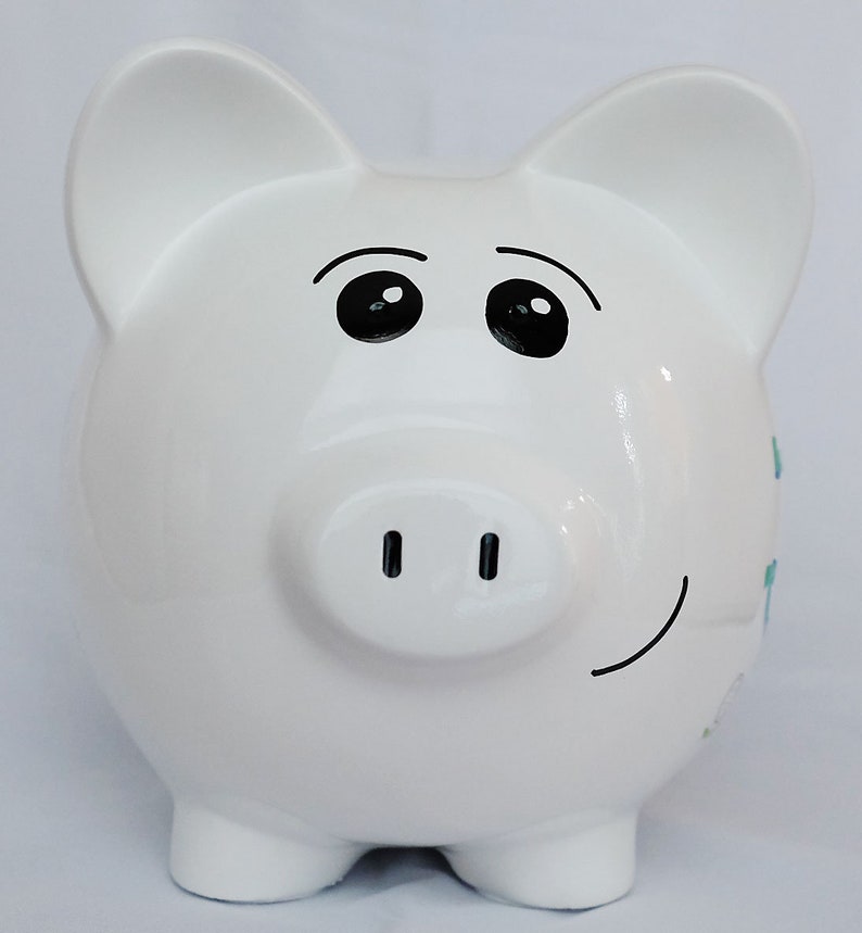 Golf Boy Personalized Piggy Bank Hand Painted Custom Design Etsy