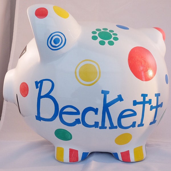 Polka Dot Piggy Bank Etsy