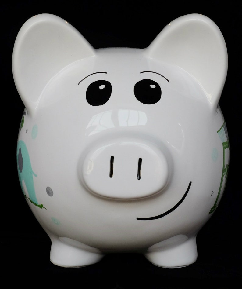 Personalized Large Piggy Bank Child's Room Hand Painted Etsy