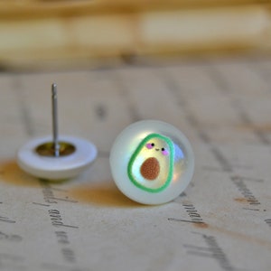 Cute Avocado Earrings, It&#39;s An Avocado Thanks Jewelry, Food Lovers Fun Novelty Earrings, Vegan Jewelry