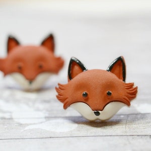 Fox Earrings, Cute Red Fox Faces, Woodland Forest Creatures, Animal Jewelry, Nature Lovers, Stainless Steel Sensitive Ears, Red Foxes