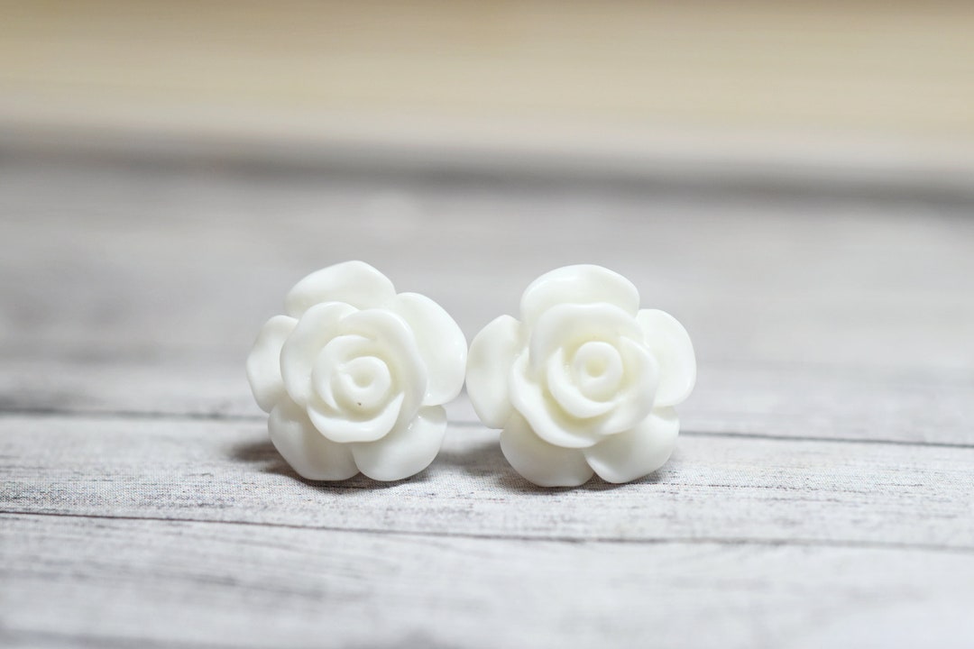 White Rose earrings
