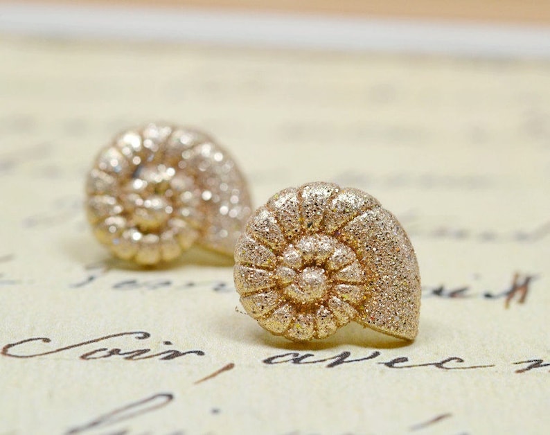 Gold and Silver Seashell Earrings