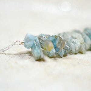 Denim Blue Kyanite Necklace, Chunky Raw Stone Stick Blue Gemstone, Geometric Jewelry, Organic Stones, Statement Necklace