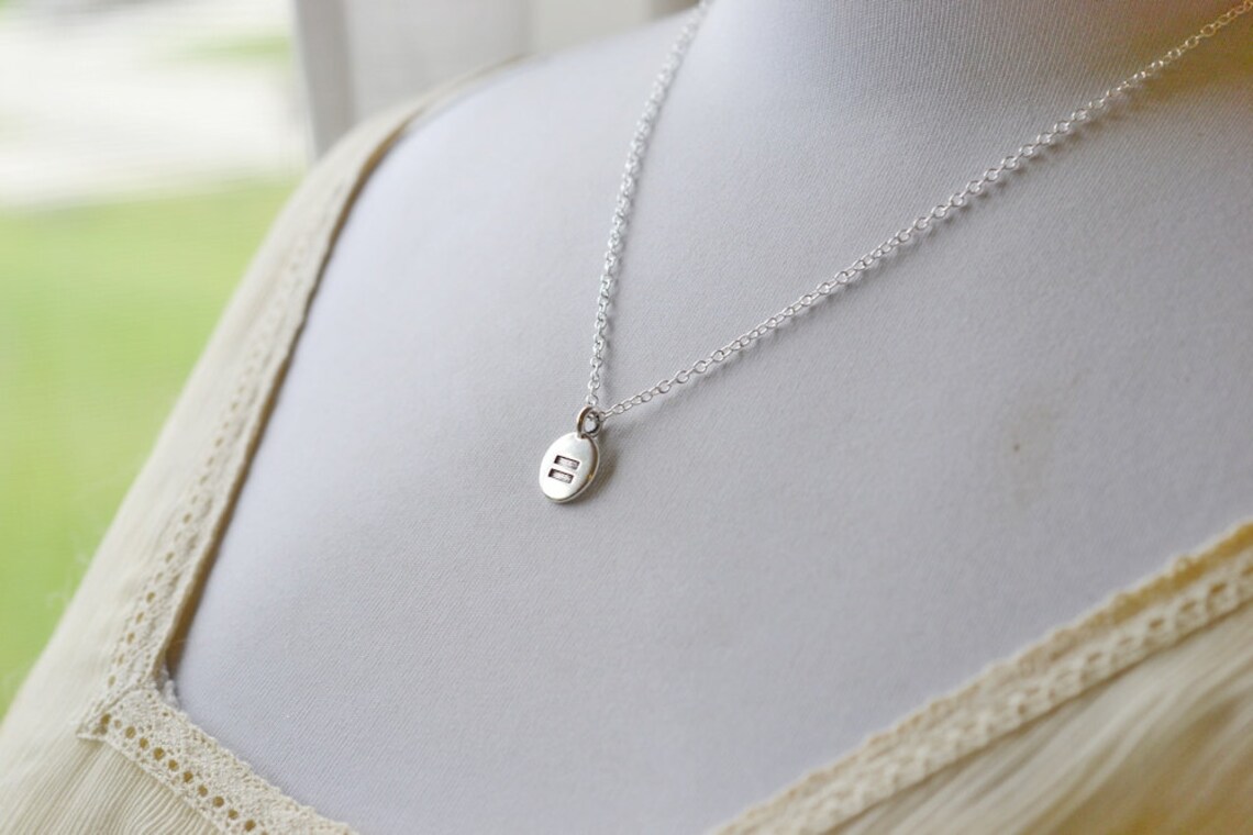 Sterling Silver Equal Sign Necklace Pride Equality Now Equal Etsy
