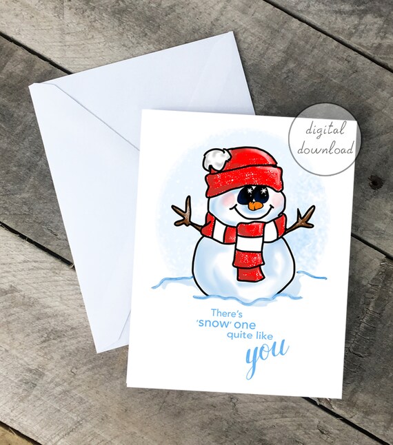 Printable Snow One Like You Notecard Plus 5x7 Card Etsy Singapore