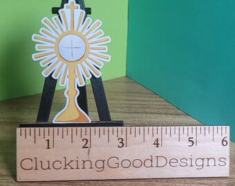 Custodia Eucaristía Católica Pegatina Brillante Laminado Cristiano Regalo Religioso