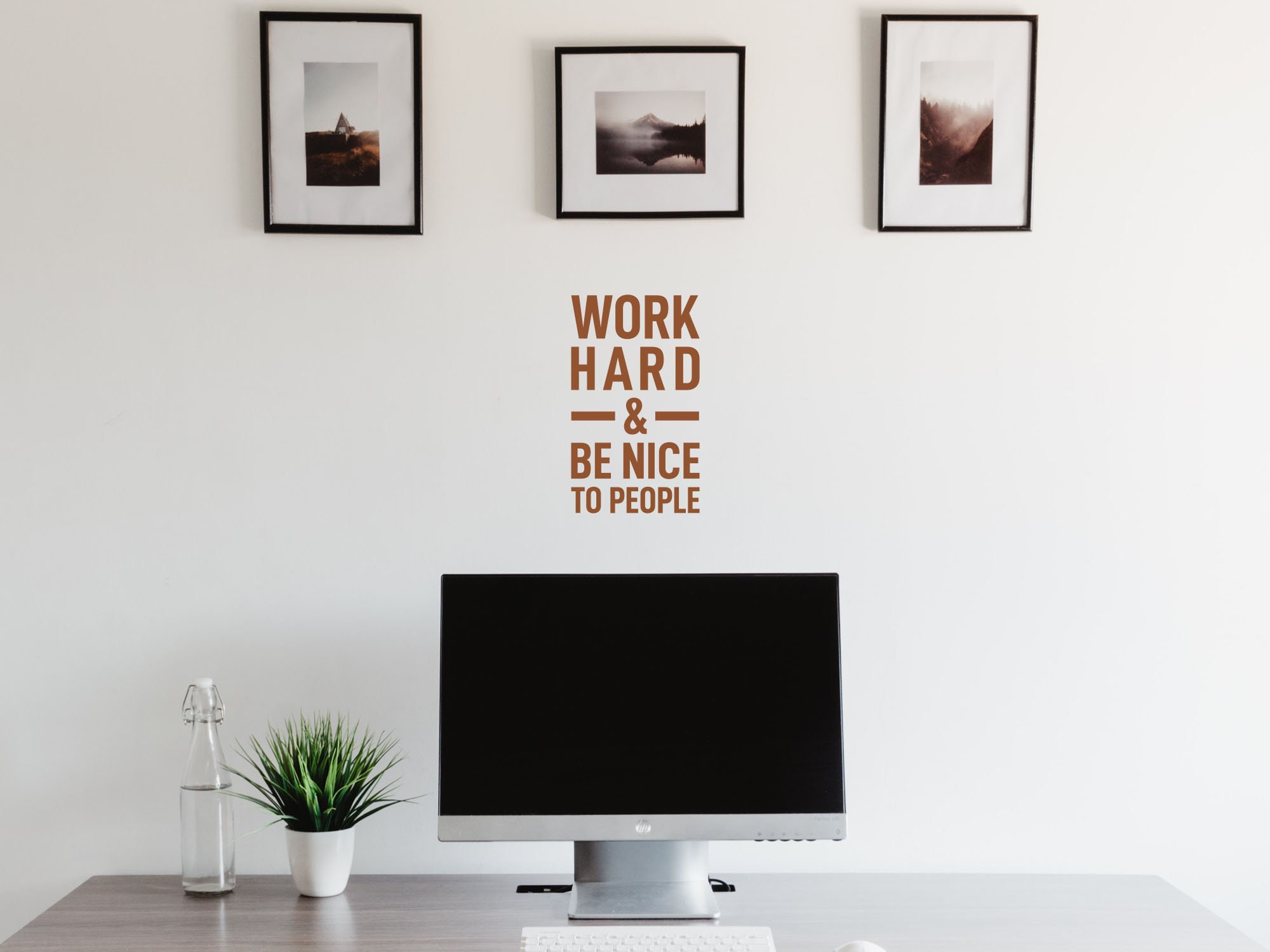 Work Hard & Be Nice To People Office Wall Decal Meeting Room | Etsy