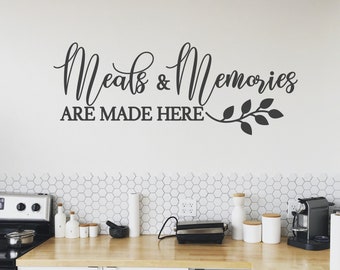 Meals and Memories Kitchen Wall Decal, Dining Room Wall Decor, Kitchen Wall Art, Housewarming Gift Idea