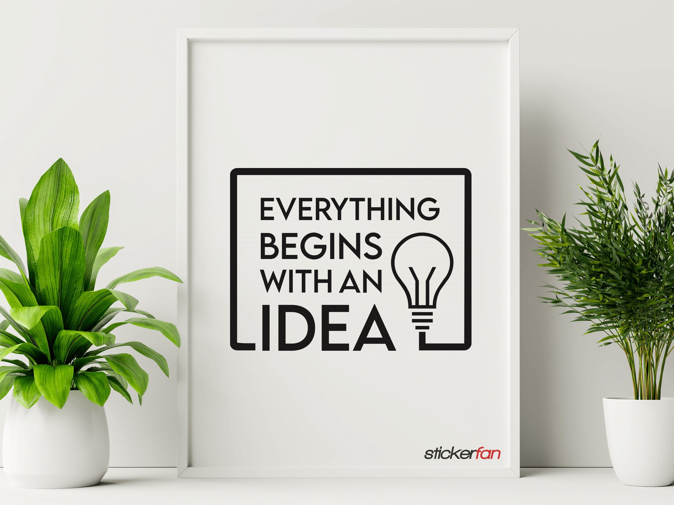 Everything Begins With an Idea Lightbulb Office Wall Decal Etsy