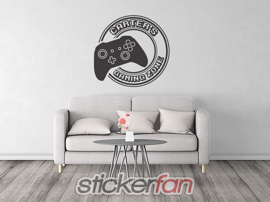 Personalized Gaming Zone Wall Decal, Bedroom Wall Decor, Custom