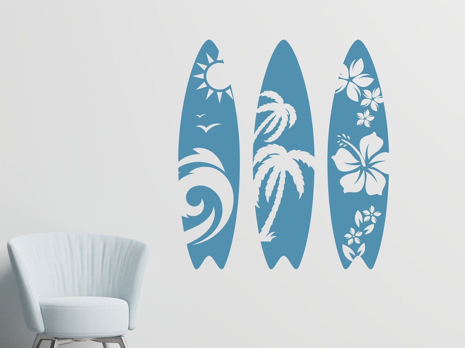 Surfing Wall Decal Beach House Tropical Wall Decor Custom Etsy