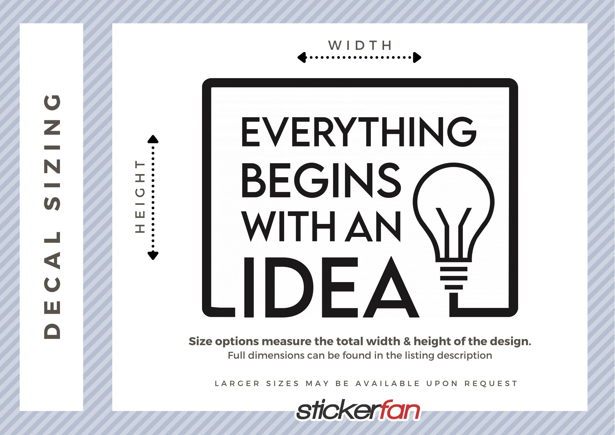 Everything Begins with An Idea Lightbulb Office Wall Decal Etsy