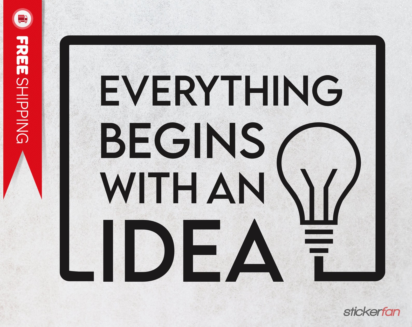 Everything Begins With an Idea Lightbulb Office Wall Decal Etsy