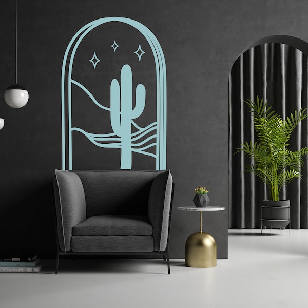Large Cactus Wall Decal Etsy