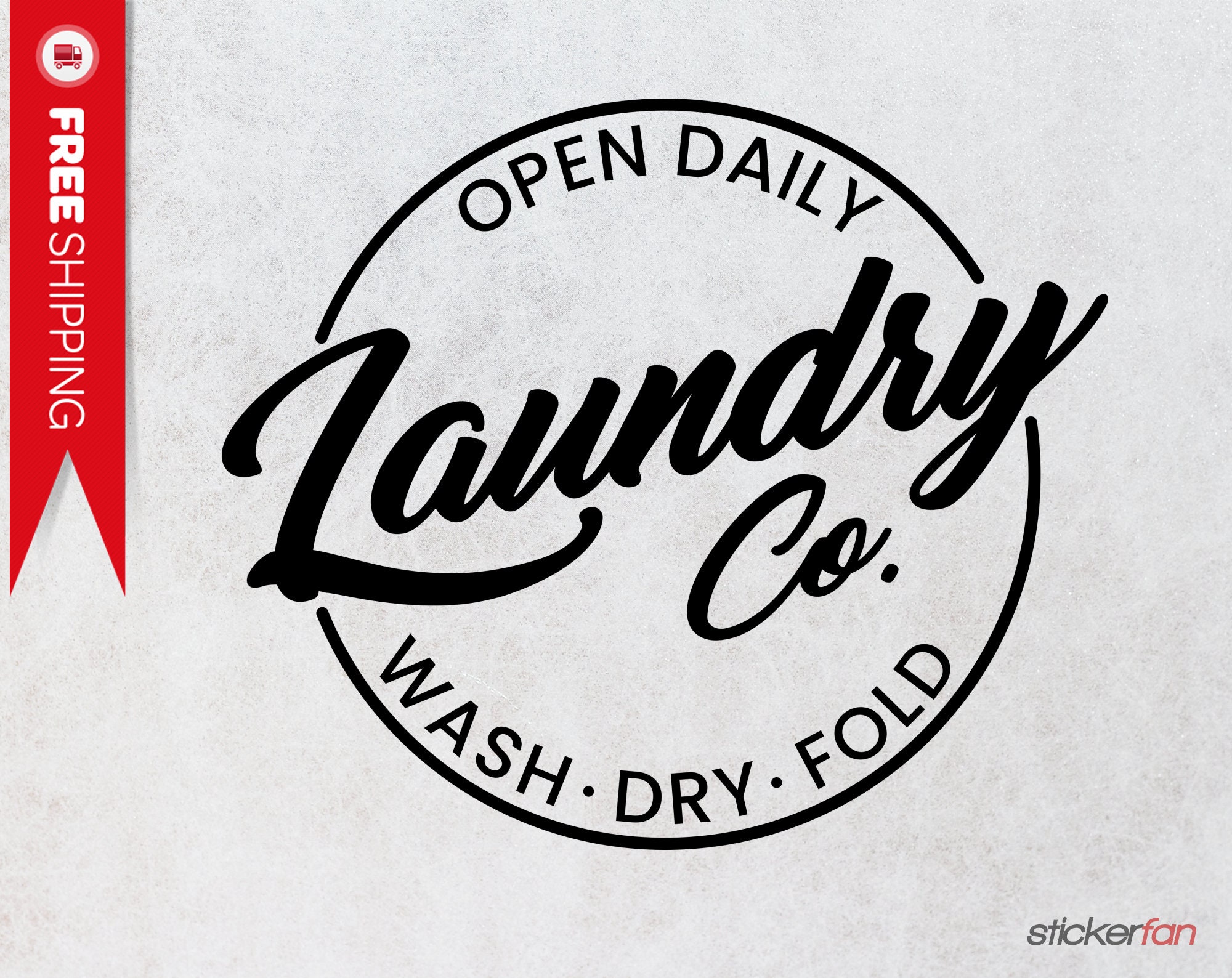 Lavandería Co Lavar calcomanía de pared de señal de plegado | Etsy