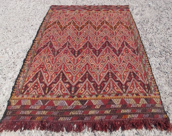 Large living room kilim rug 6x9, vintage turkish kilim house decor bohemian kilim rugs kelim teppich, 6.3 x 9.3 ft