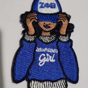 3" Zeta Phi Beta Hat Lady (buy any 2 patches @11.99 each and get 1 free; message us your free selection)
