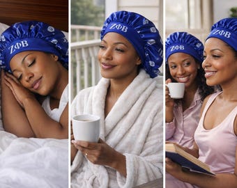 Zeta Phi Beta Bonnet overall size of the diameter of the bonnet is 16 inches (blue interior)