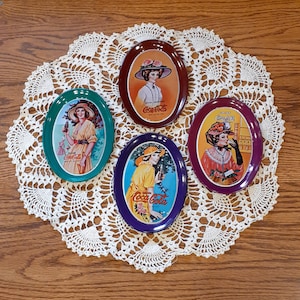Vintage Minature, Coca Cola, Tin Trays,Plates, Collectible Advertising Memorbilia,Victorian