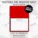 Fire Register Visitor Sign in Sheet Printable PDF Template, Minimalist ...