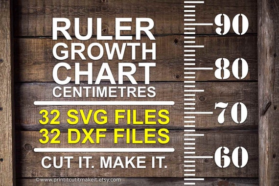 Download Ruler Growth Height Chart Svg Dxf Files Centimetres Metric Etsy SVG, PNG, EPS, DXF File