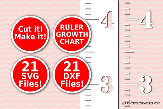 Ruler Growth Height Chart Stencil SVG DXF Digital Cutting Files, Cut  Stencils Decals, Download Vector Zip Files Cricut Silhouette Laser